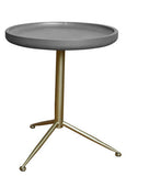 19" Gold And Gray Round End Table