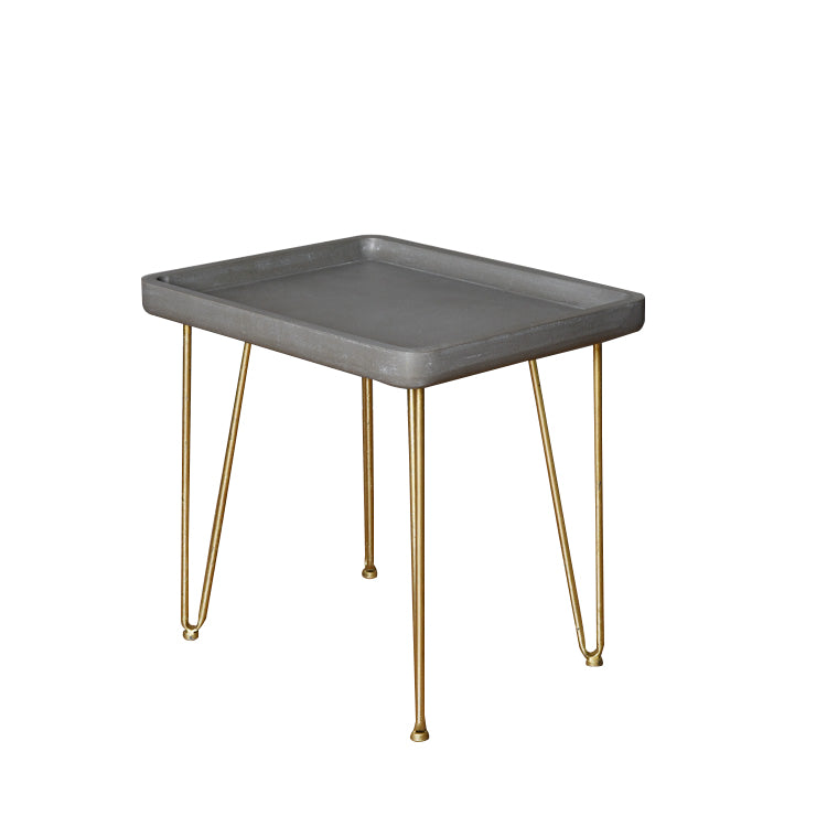 18" Gold And Gray End Table