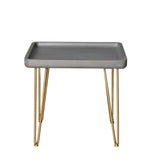 18" Gold And Gray End Table