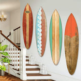 76" X 18" X 1" Walnut Manufactured Wood Surfing Wall Decor