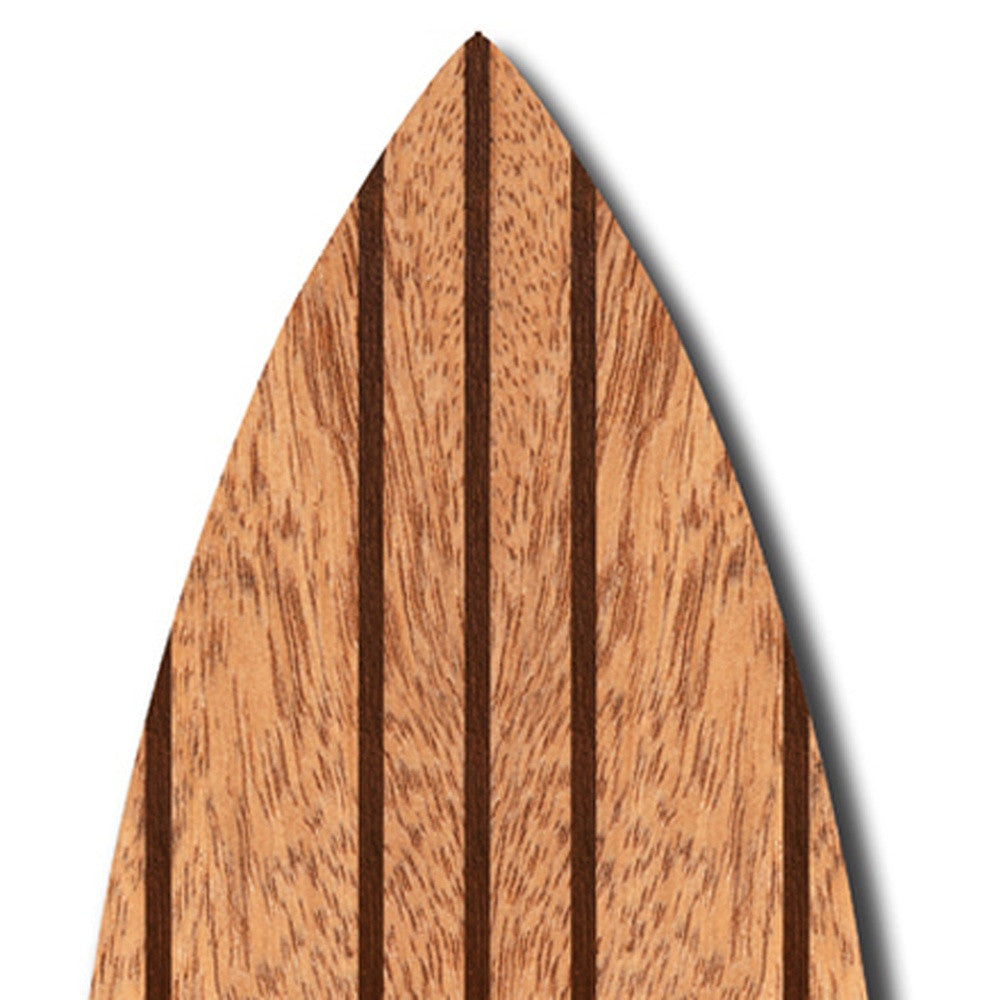 76" X 18" X 1" Natural Brown Thin Stripe Surfboard Wall Art