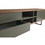 71" Media TV Stand In Walnut And Dark Gray