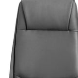 Gray Faux Leather Seat Swivel Adjustable Task Chair Leather Back Steel Frame