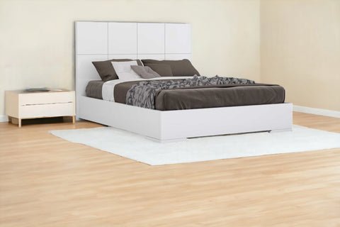 Contemporary White Queen Platform Bed