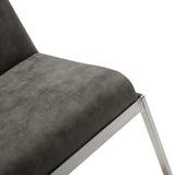 20" Gray And Silver Stainless Steel Bar Chair