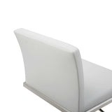 20" White And Silver Stainless Steel Bar Chair