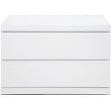 20" White Two Drawer Nightstand