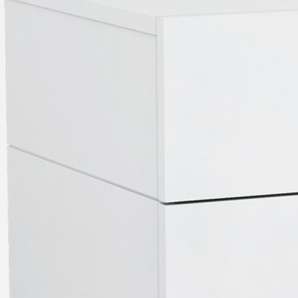 21" White Two Drawers Nightstand