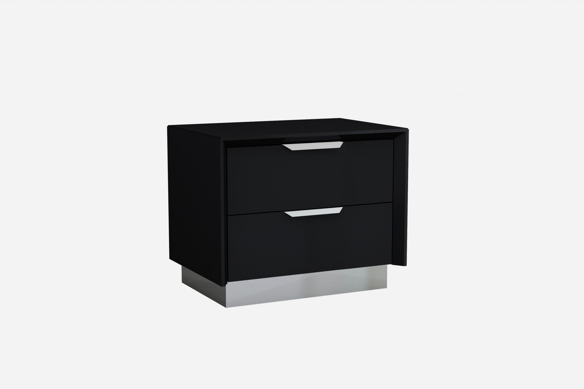 21" Black Two Drawers Nightstand