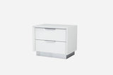 21" White Two Drawers Nightstand