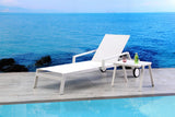 Set Of 2 White Modern Aluminum Chaise Lounges