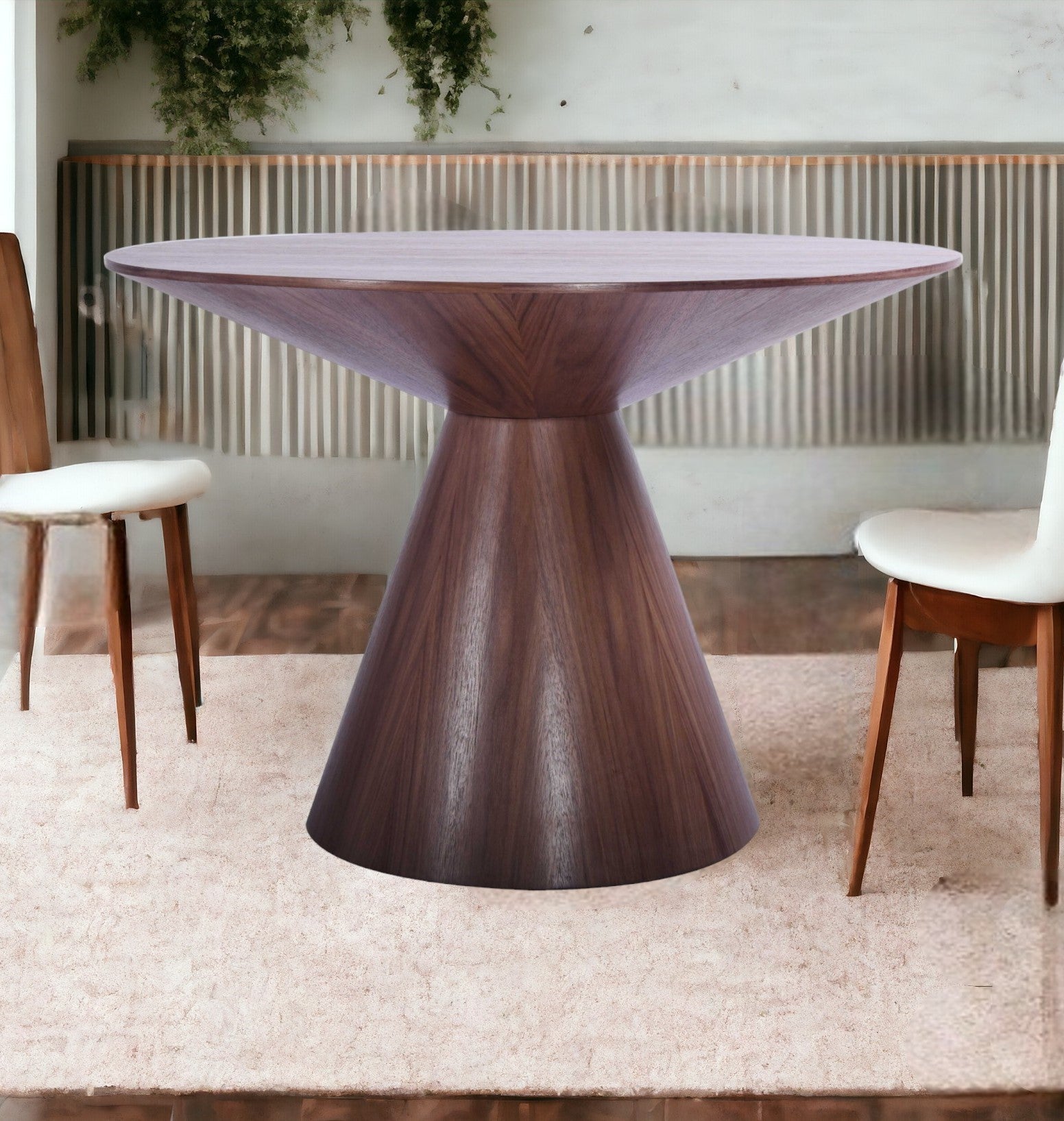 47" Brown Solid Wood Dining Table