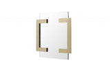 Gold Rectangle Accent Metal Mirror