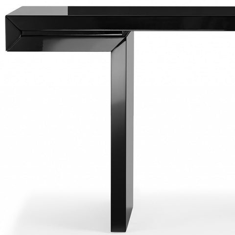 63 X 15 X 35 Black Lacquer Console