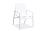 Set of Two White Metal Indoor Outdoor Dining Chairs