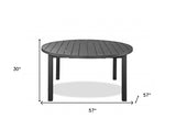 57" Gray Aluminum Folding Dining Table