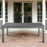 71" Gray Aluminum Extendable Outdoor Dining Table