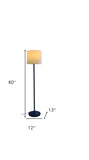 60" Traditional Shaped Floor Lamp With White Drum Shade