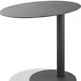 20" Gray Ceramic Tile Round End Table