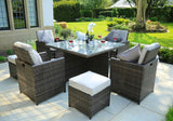 Nine Piece Clear and Gray Glass Dining Set
