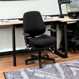 Black Adjustable Swivel Fabric Rolling Office Chair