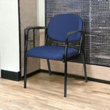 Set of Two Navy Blue and Black Fabric Office Chair