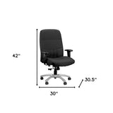 Black Adjustable Swivel Fabric Rolling Office Chair