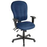 Navy Blue and Black Adjustable Swivel Fabric Rolling Office Chair