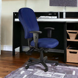 Navy Blue and Black Adjustable Swivel Fabric Rolling Office Chair