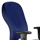 Navy Blue and Black Adjustable Swivel Fabric Rolling Office Chair