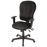 Navy Blue and Black Adjustable Swivel Fabric Rolling Office Chair