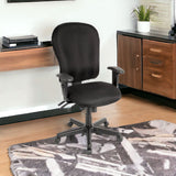 Navy Blue and Black Adjustable Swivel Fabric Rolling Office Chair