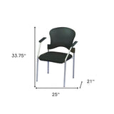 Black and Silver Plastic Office Chair