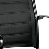 Black Adjustable Swivel Faux Leather Rolling Office Chair