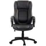 Black Adjustable Swivel Faux Leather Rolling Office Chair