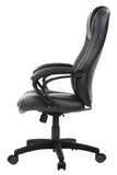 Black Adjustable Swivel Faux Leather Rolling Office Chair