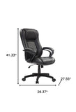 Black Adjustable Swivel Faux Leather Rolling Office Chair