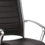 Black and Silver Adjustable Swivel Faux Leather Rolling Office Chair