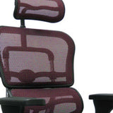 Plum and Silver Adjustable Swivel Mesh Rolling Executive Office Chair