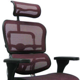 Plum and Silver Adjustable Swivel Mesh Rolling Executive Office Chair