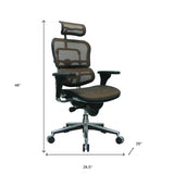 Plum and Silver Adjustable Swivel Mesh Rolling Executive Office Chair