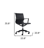 Black Adjustable Swivel Fabric Rolling Office Chair