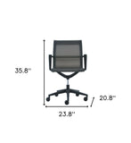 Black Adjustable Swivel Fabric Rolling Office Chair