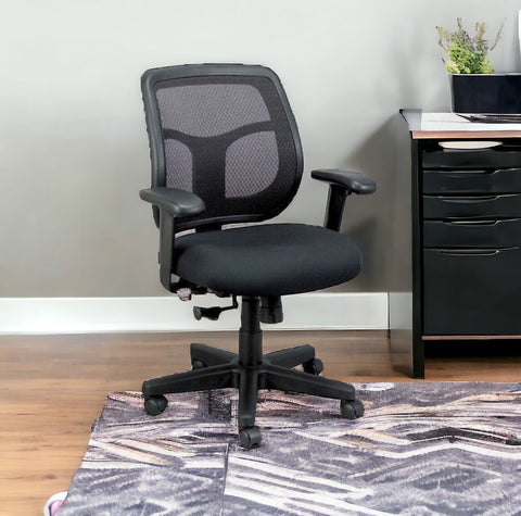 Black Adjustable Swivel Mesh Rolling Office Chair