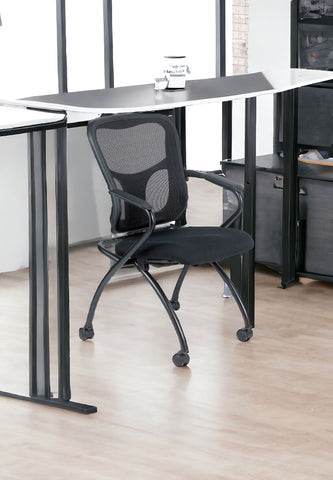 Set of Two Black Mesh Rolling Office Chair