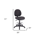 Black Adjustable Swivel Fabric Rolling Office Chair