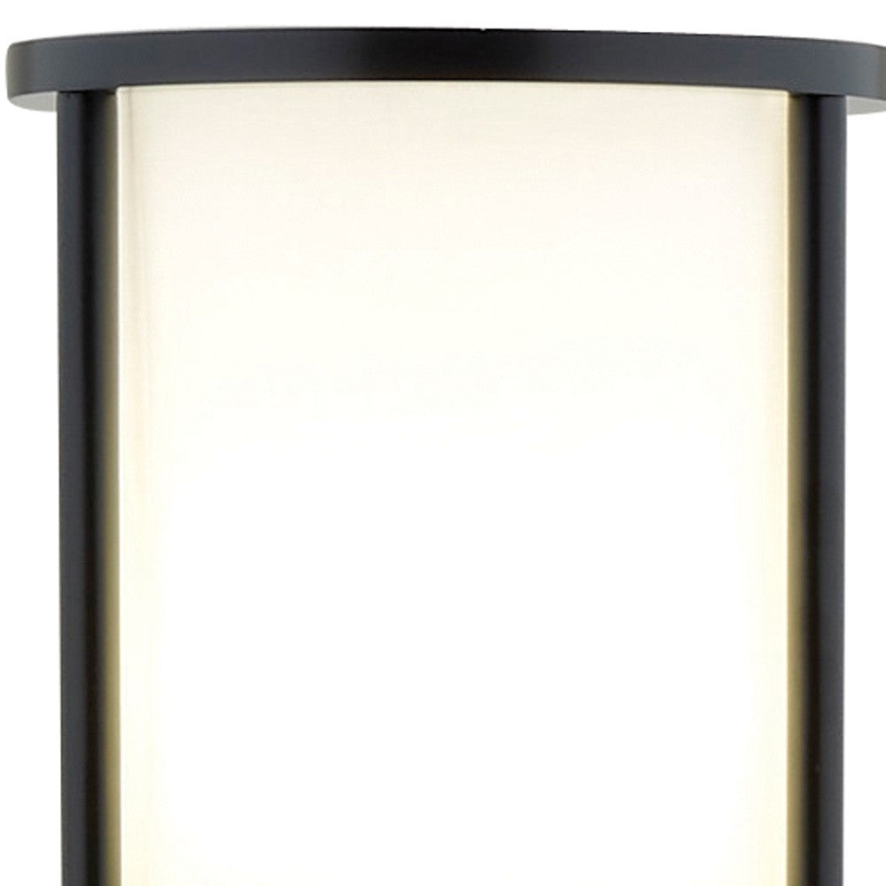 Black Wood Finish Floor Lamp With Circular Storage Shelves