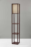 Floor Lamp With Natural Wood Finish Storage Shelves