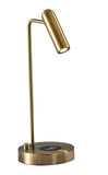 17" Silver Desk Lamp with USB and Wireless Charging