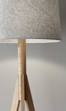 59" Tripod Floor Lamp With Brown Drum Shade